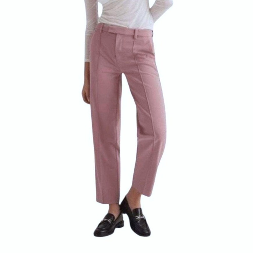 Madewell The Fairbanks Pant High Rise Pintuck Womens 2 Pink Preppy Professional
